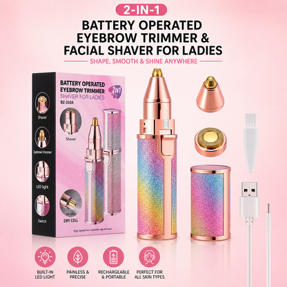 Flawless Skin 2-in-1 Rechargeable Hair Remover - Painless & Portable